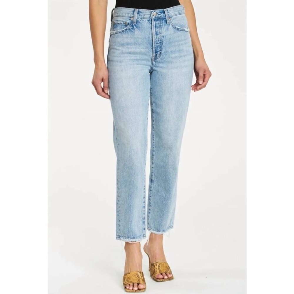 NEW PISTOLA charlie high rise classic straight ankle jean in brooklyn wash